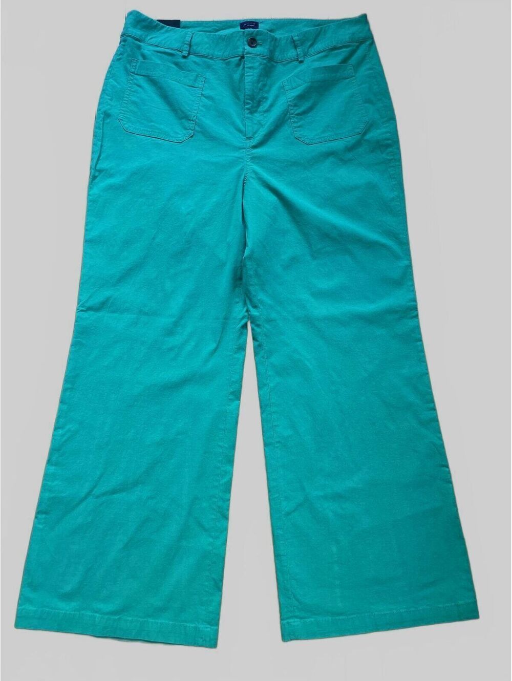 J.Crew Lizzie Turquoise Wide Leg Chino Pants 34 NWT Coastal Preppy Resort